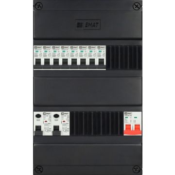 1F groepenkast EMAT 8 groepen - 1xHS 2P - 2xALS 2P - 360x220