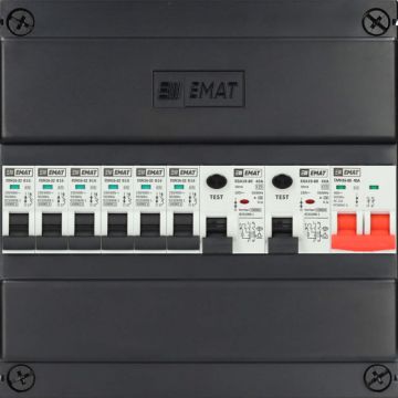 1F groepenkast EMAT 6 groepen - 1xHS 2P - 2xALS 2P - 225x220