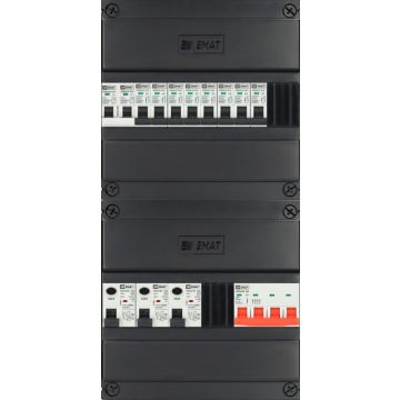3F groepenkast EMAT 8 groepen - 1xHS 4P - 3xALS 2P - 1xF 2P - 220x450