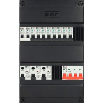 3F groepenkast EMAT 8 groepen - 1xHS 4P - 3xALS 2P - 1xF 2P - 360x220