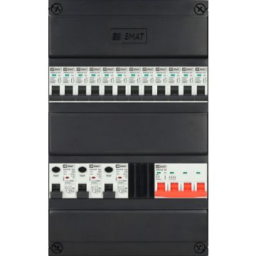 3F groepenkast EMAT 12 groepen - 1xHS 4P - 3xALS 2P - 360x220